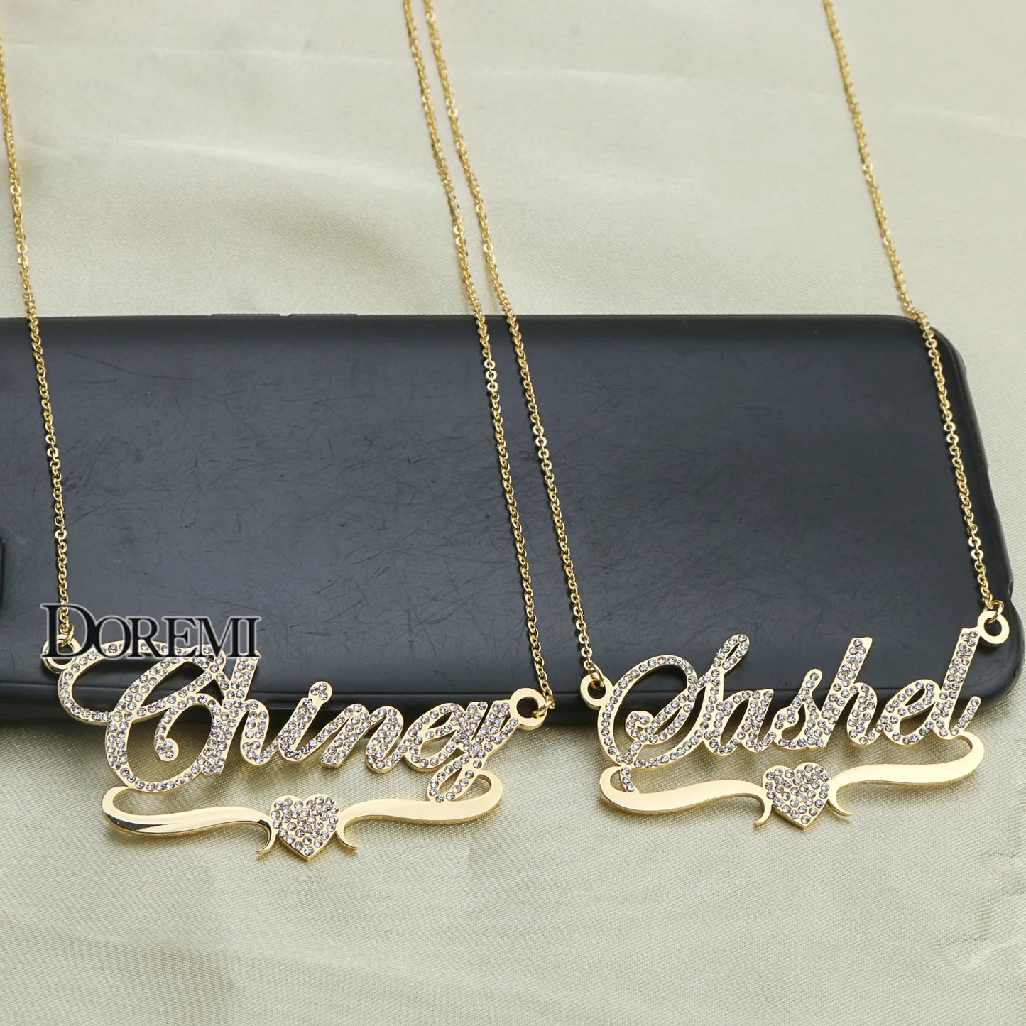 DOREMI 316L Stainlesss Custom Name Necklaces Pendant Letters Necklace for Women Custom Chain Jewelry  Children Personalized Gold